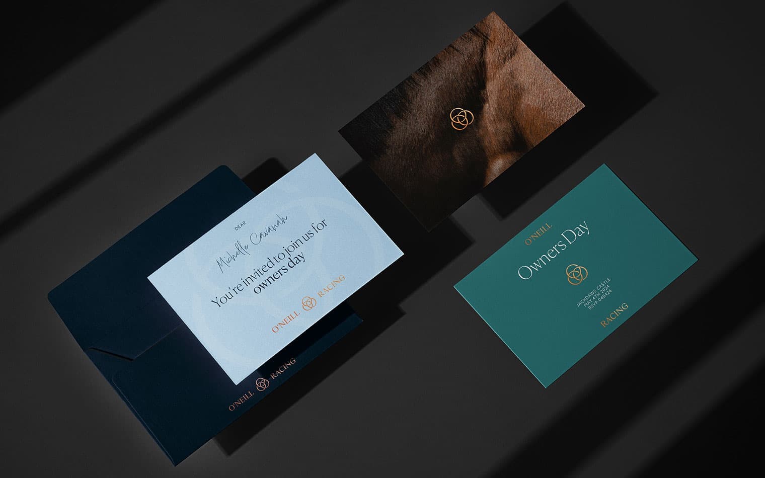 O'Neill Racing | Business Card Design | Racehorse Trainer Branding & Web Design | Steve Edge Design