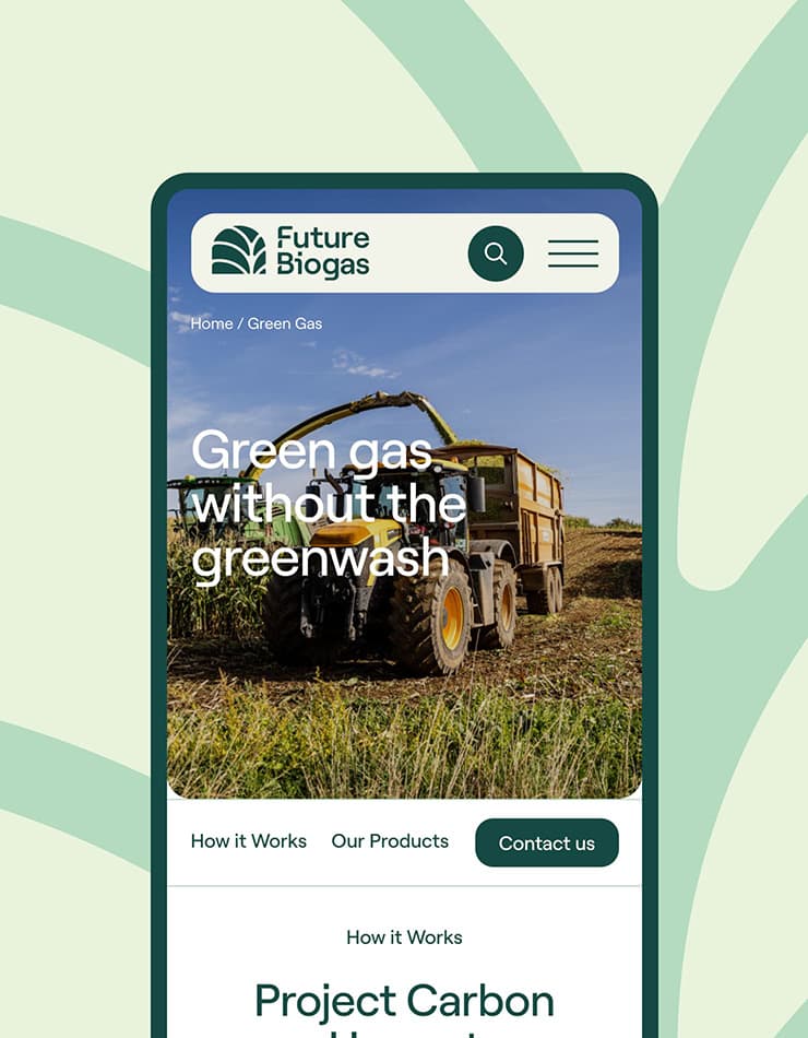 Future Biogas | Renewable Energy Company | Mobile Web Design | Web Design & Build | Landing Page | UX Design | Work | Steve Edge Design