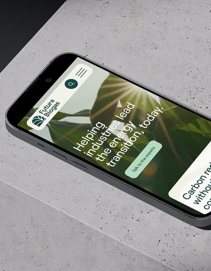 Future Biogas | Renewable Energy Mobile Web Build | UX Design | Responsive Website | Work | Steve Edge Design